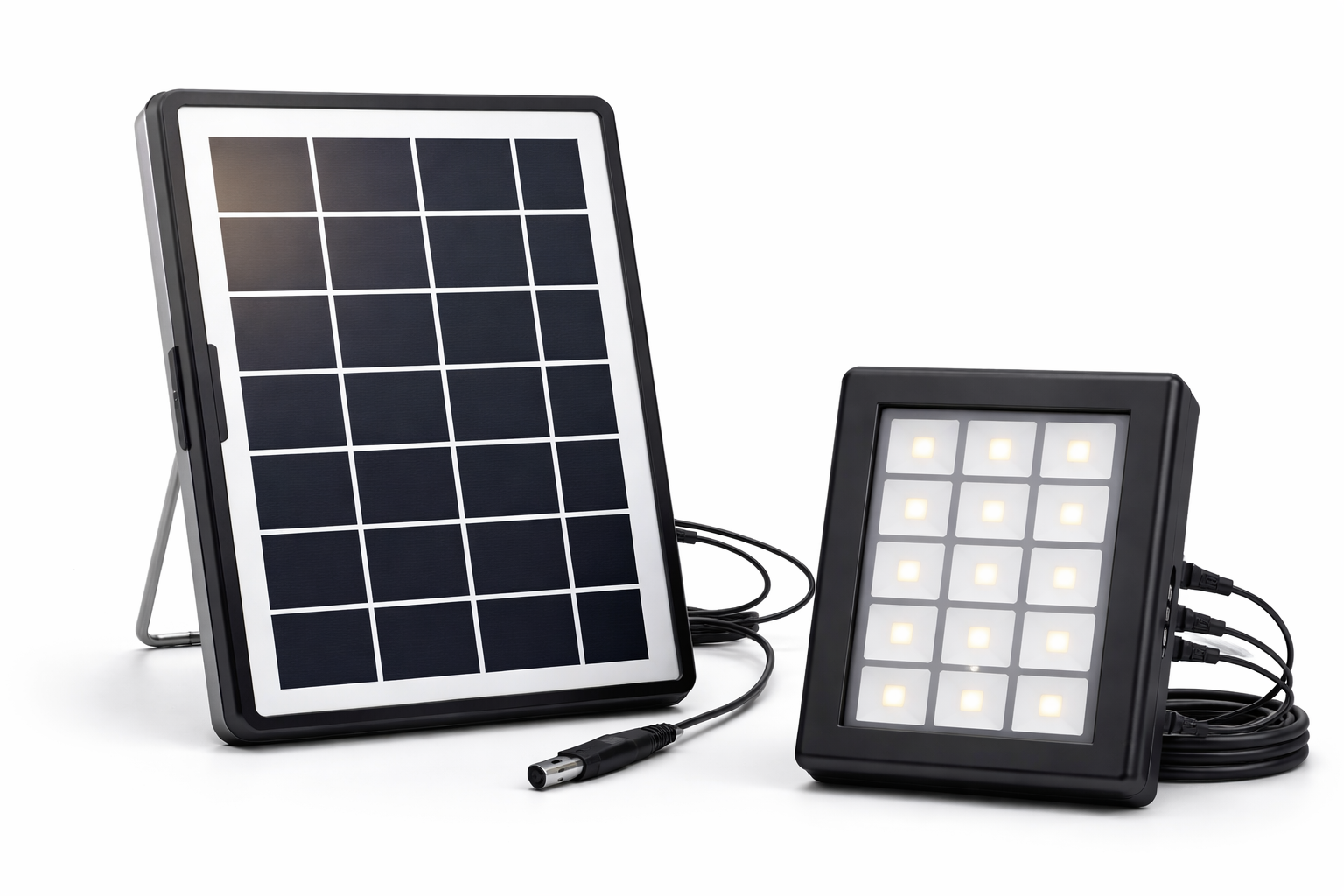 Kit lampe solaire LED haute luminosité'-Economie et autunomie totale